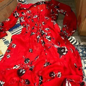 Intermix silk blend midi dress 0‎